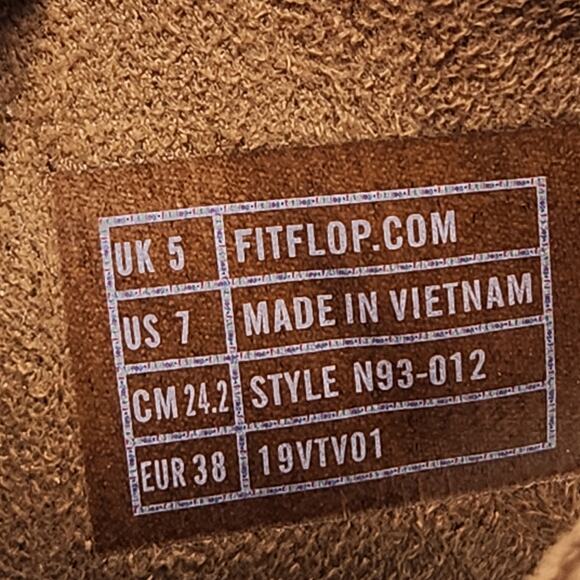 FitFlop LuLu Flower Bronze Brown Toe Post Wedge Sandal Women Size 7 Slip On New - Picture 5 of 8